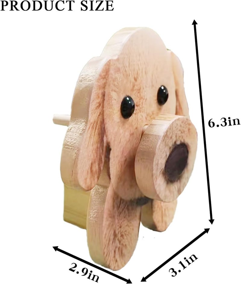 HyeeArt Wooden Animal Glasses Holder , Newsukie - Cute Solid Pine Wood Eyeglasses Stand,Carving Sunglasses Eyeglass Display Stand,Newsukie Creative Gift Glasses Holder for Desk (Flowers Highland Cow) (Dog-6) - Image 2